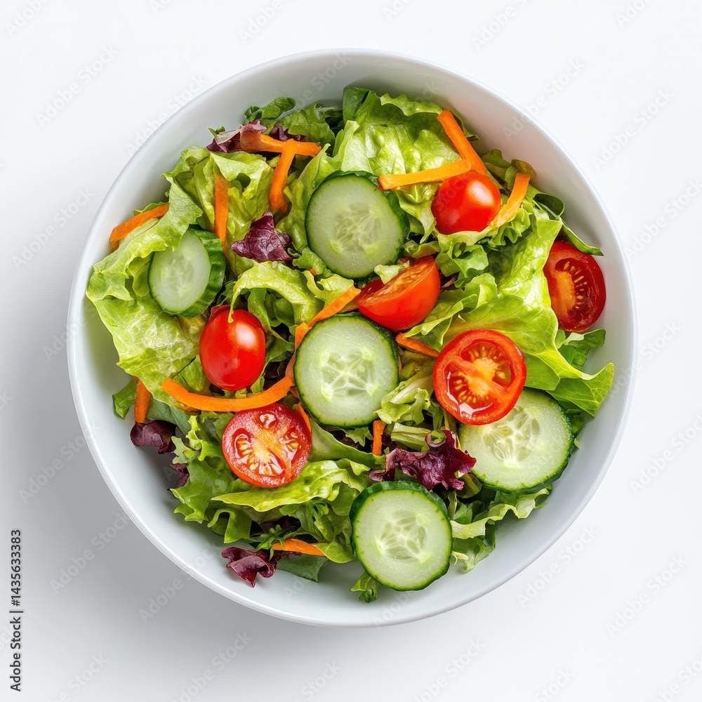 Freshly prepared salad bowl with vibrant vegetables.