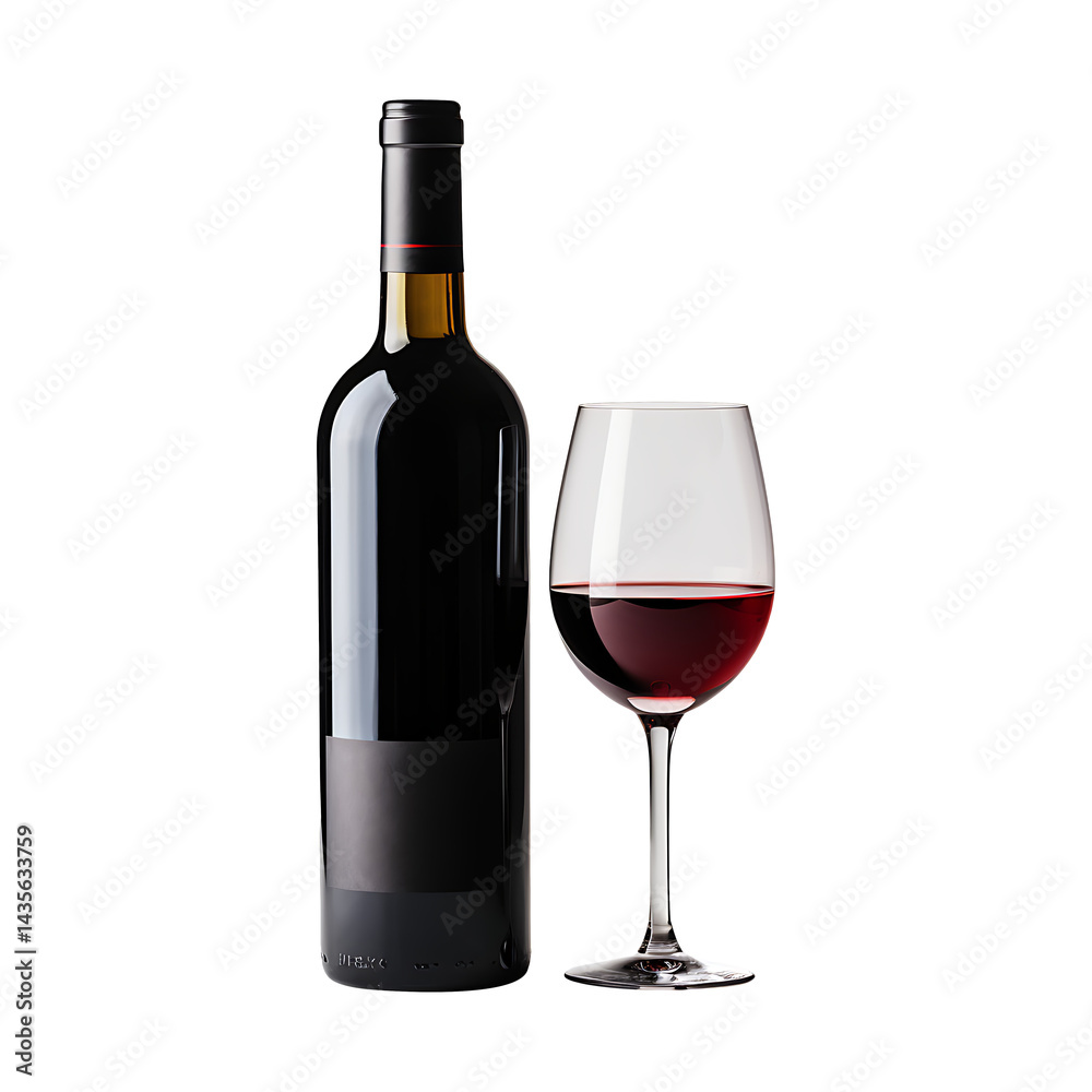 Bottle of red wine isolated on transparent background Bottle of red wine isolated on transparent background