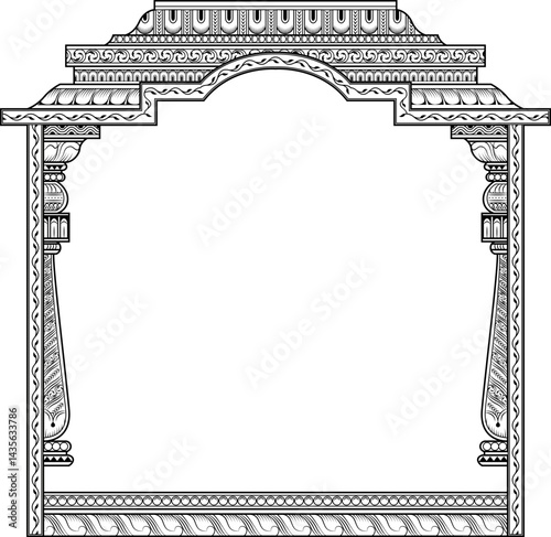 Indian Wedding Mandap vector illustration on white background.