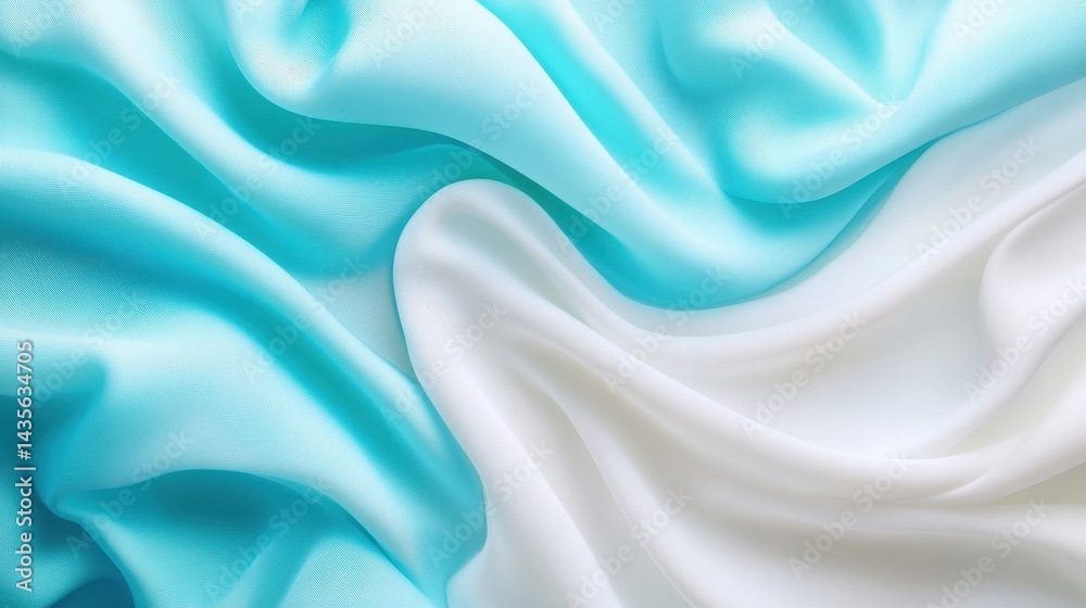 soft pastel blue and white silk fabric drape