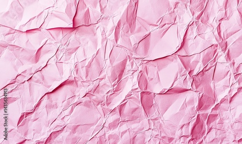Wallpaper Mural A flat surface covered in pink crumpled paper, the texture of which is visible through cracks and creases. The background color should be a soft pastel shade to complement. Torontodigital.ca