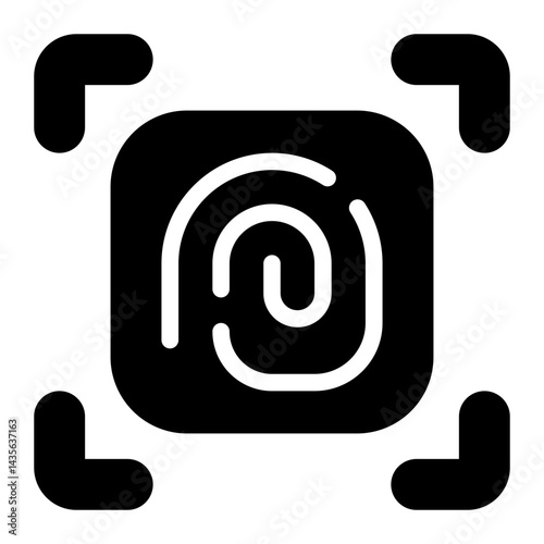fingerprint scan glyph icon