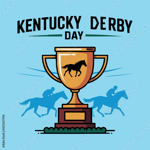 Kentucky Derby Day Trophy Horse Racing Champion Winner Cup Celebration Event