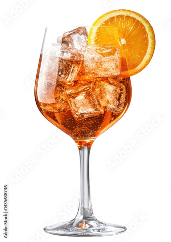PNG Aperol spritz cocktail orange glass beverage.