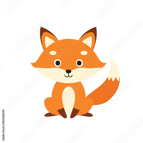 Adorable Fox Peacefully Sitting in Forest