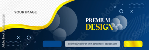 Obraz na płótnie Modern Premium Blue Design Background with Abstract Elements w salonie