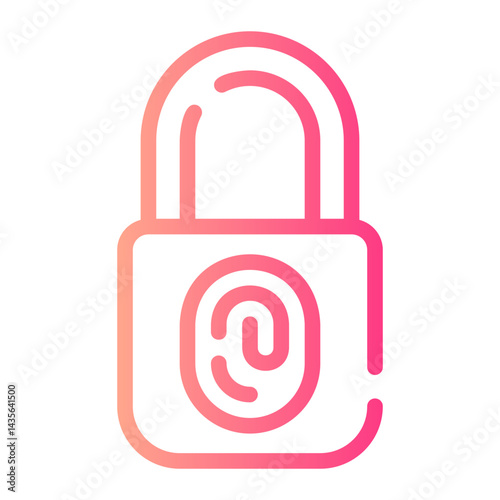 fingerprint lock gradient icon
