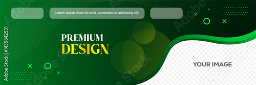 Obraz na płótnie A Fresh And Dynamic Abstract Background In Green Tones With Smooth Wave Patterns, Geometric Elements, And A Placeholder Area For Images Perfect For Business Promotions, Product Displays, And Marketing w salonie