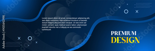 Obraz na płótnie A Modern Abstract Background Featuring Deep Blue Gradients, Flowing Curved Lines, And Soft Light Effects. Elegant And Futuristic Design, Perfect For Business, Technology, And Professional Presentation w salonie