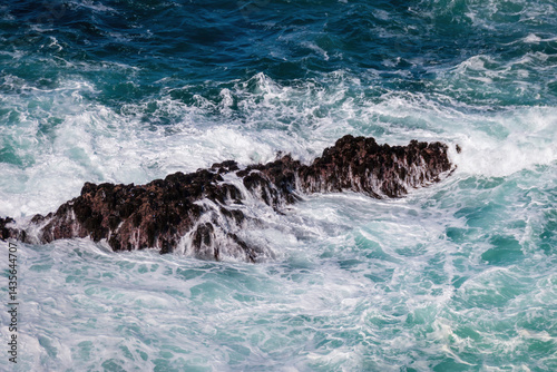 Obraz na płótnie Crashing waves form Pacific Ocean at Point Lobos State Natural Reserve, California, USA w salonie