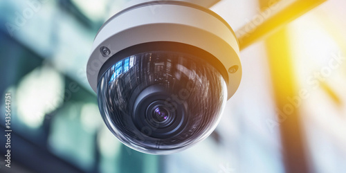 Surveillance camera in a modern urban setting during daylight Generative AI