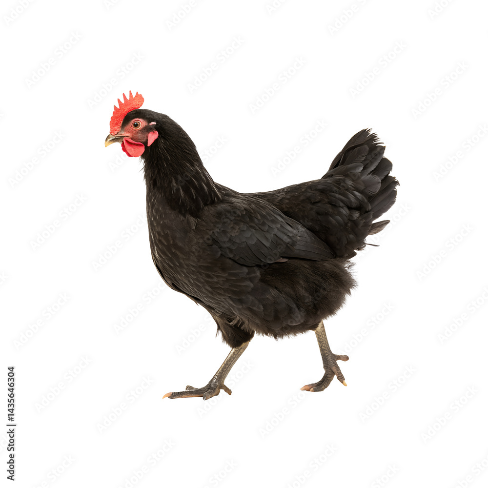 Fototapeta premium Black chicken isolated on white background