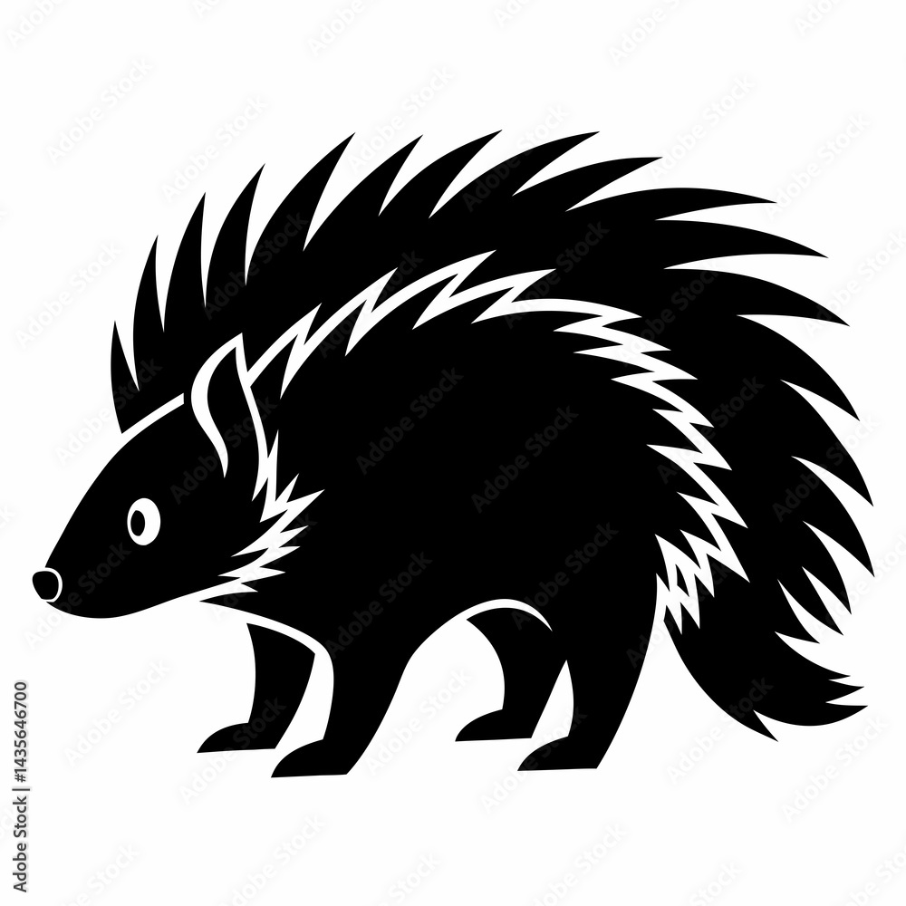 Obraz premium Porcupine Silhouette Logo