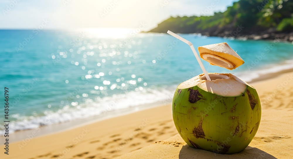 Tropical refreshment on a sandy beach. Tropical refreshment on a sandy beach.