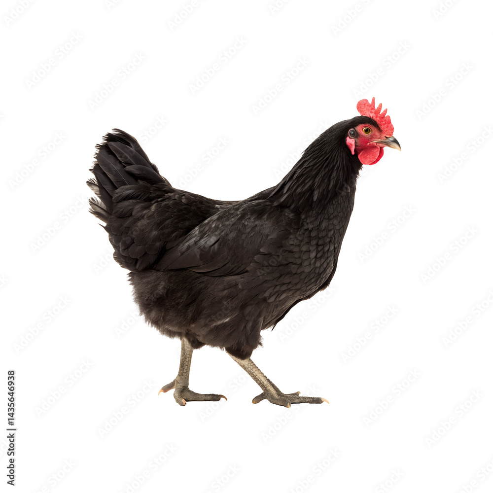 Fototapeta premium Black chicken isolated on white