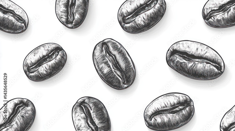Fototapeta premium Coffee beans illustration