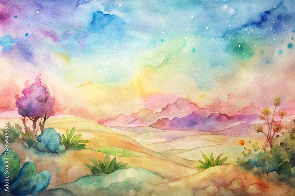 Fototapeta premium watercolor Doodle background and ornament