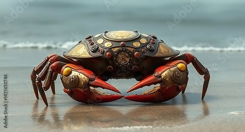 Steampunk Crab: Copper-Clad Voyager of the Tropical Shore