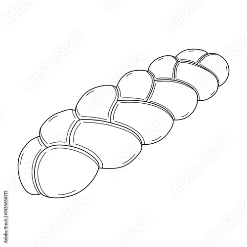 Hand drawn kids drawing Vector illustration braided bread flat cartoon isolated