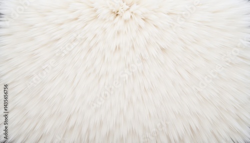 Luxurious white fur rug on a black background, study in texture and contrast soft
