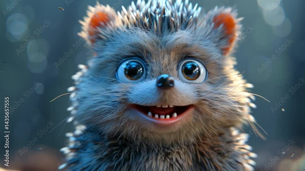 Cute Hedgehog in Forest Cute Hedgehog in Forest