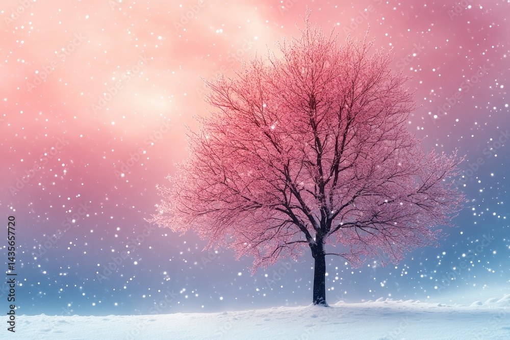 Snowy Tree Winter Landscape. Snowy Tree Winter Landscape.