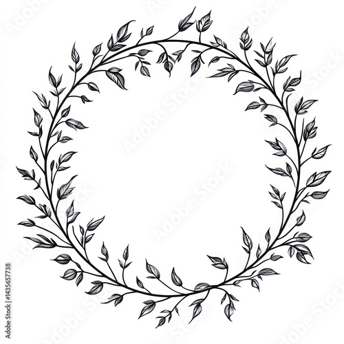 Wallpaper Mural Ornate floral frame, decorative, botanical, outline, design, for invitation, card, or digital use Torontodigital.ca
