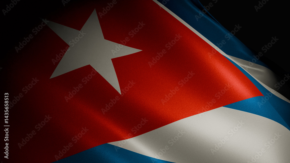 realistic 3D render of the Cuban flag waving realistic 3D render of the Cuban flag waving