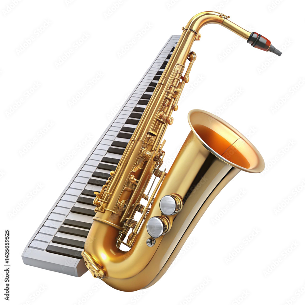 Naklejka premium saxophone on white