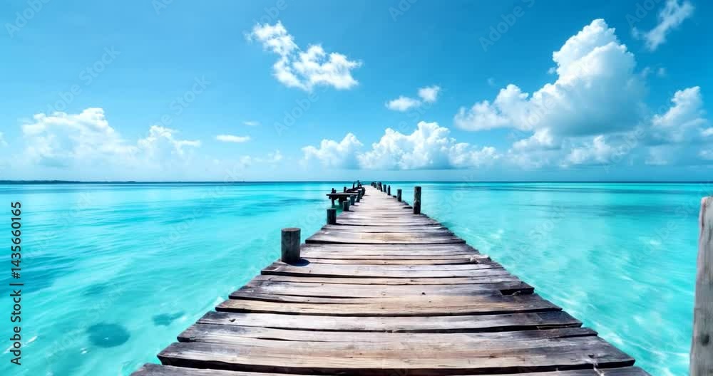 Wooden Pier Over Crystal Clear Water Wooden Pier Over Crystal Clear Water