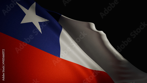 Valokuva realistic 3D render of the Chilean flag waving