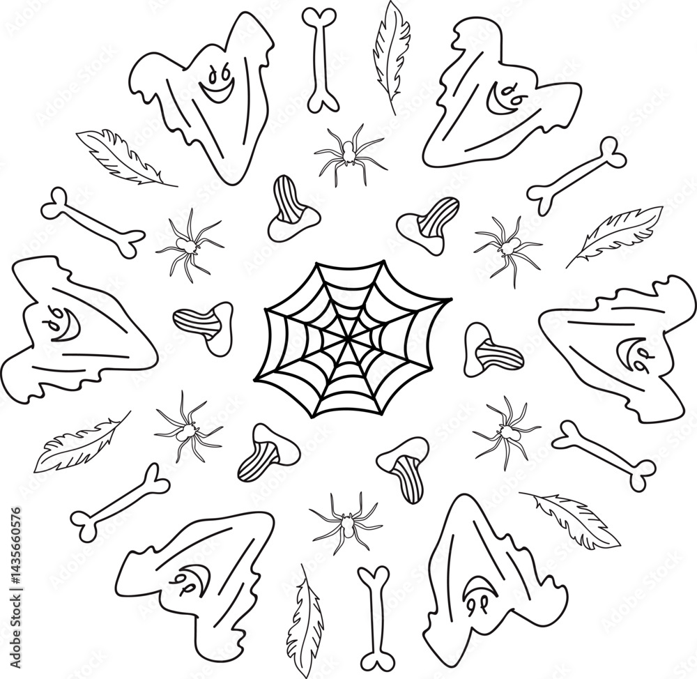 Fototapeta premium Halloween decorative ornament in vector