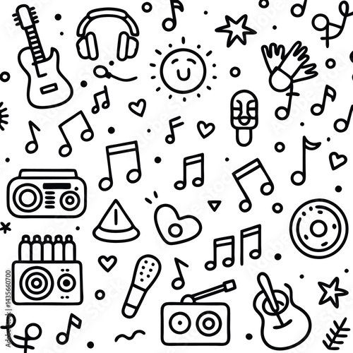 Doodle Music and Party Icons