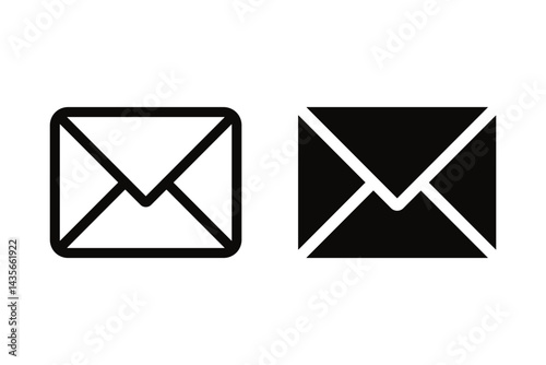 Mail icon, envelope, message symbol icon vector, isolated on transparent background.