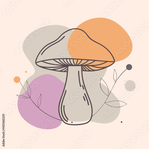  Black silhouette of a mushroom on a white background