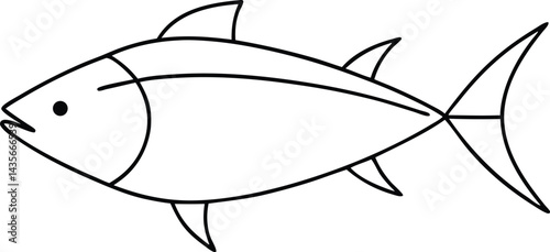 An elegant tuna fish icon set against a clean white background.