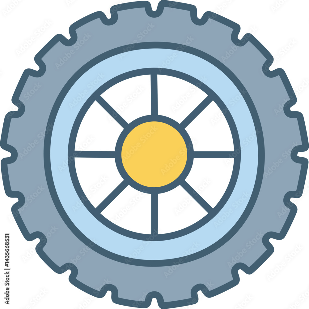 Obraz premium wheel icon vector illustration