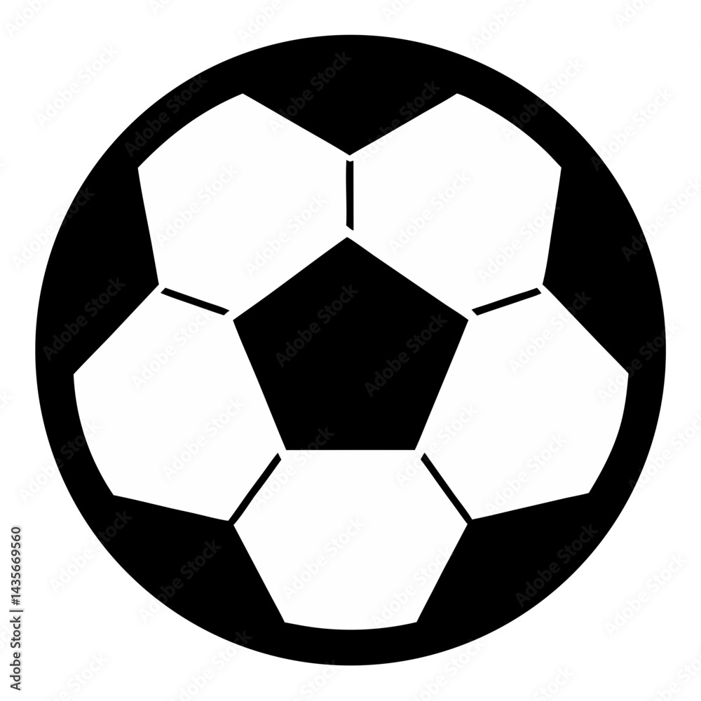 Soccer Ball Icon Illustration In Simple Black And White Design For Sports Soccer Ball Icon Illustration In Simple Black And White Design For Sports