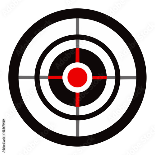Target Illustration With Red Bulls Eye Center For Accuracy And Precision