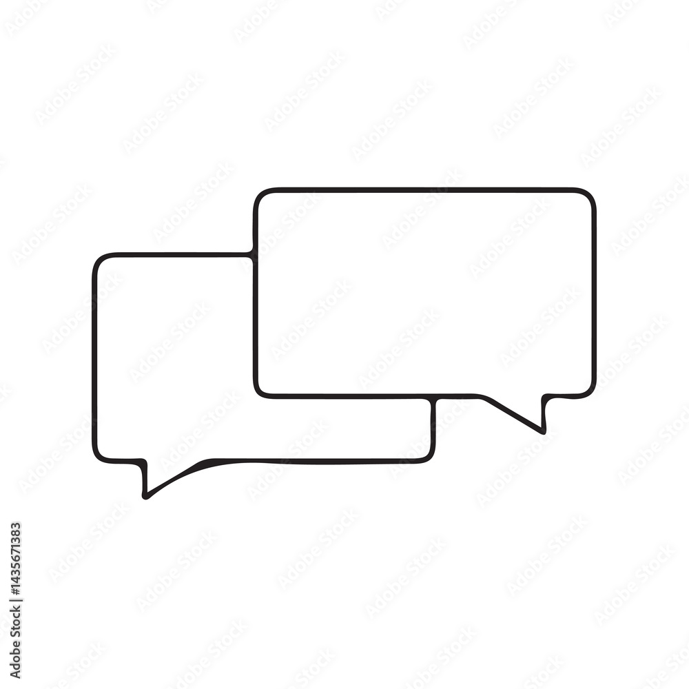 Fototapeta premium Text Message icon set in line style.. Social media message sign. Vector illustration Eps 10