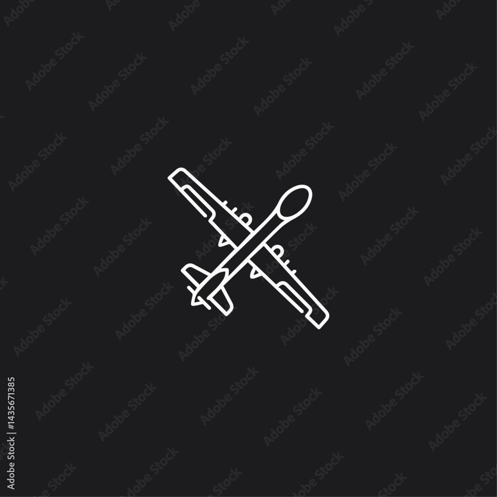 Military drone icon flat vector design Military drone icon flat vector design
