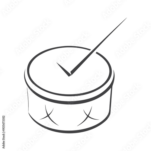 outline drum with checkmark icon design