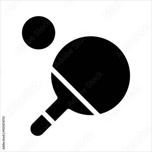 ping pong glyph icon vector illustration isolated on white background