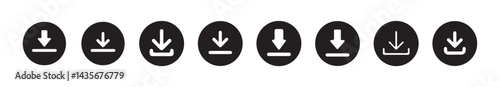 Download icon set. download sign and symbol.. Files download and upload icons symbol in line and flat style on white background. Vector Eps 10