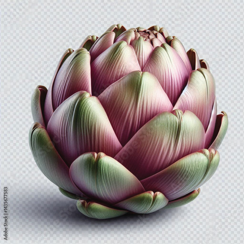Fresh Artichoke Isolated on White Background with Transparent Effect 