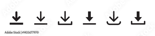 Download icon set. download sign and symbol.. Files download and upload icons symbol in line and flat style on white background. Vector Eps 10