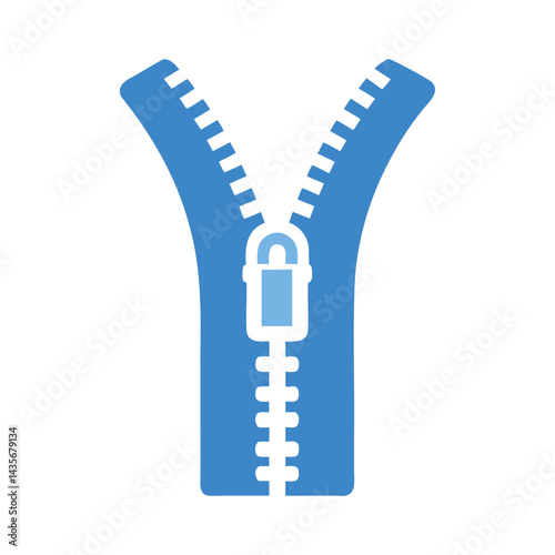 zipper blue icon design