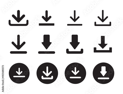 Download and upload icon vector. symbol, sign. Download icon files. Software download icon . Web icon set . Icons collection. Vector illustration eps 10.