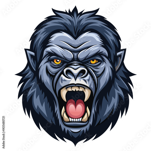 Wallpaper Mural Angry Gorilla Head Illustration (1) Torontodigital.ca