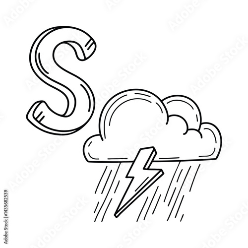 An illustration of letter S stand for Storm